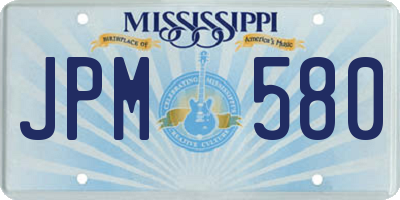 MS license plate JPM580