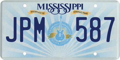 MS license plate JPM587
