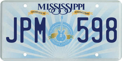 MS license plate JPM598