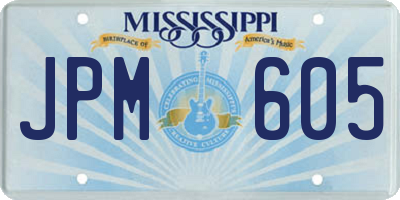 MS license plate JPM605
