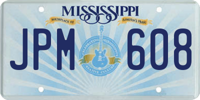 MS license plate JPM608