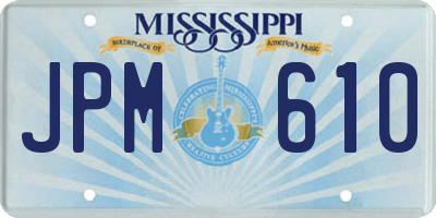 MS license plate JPM610