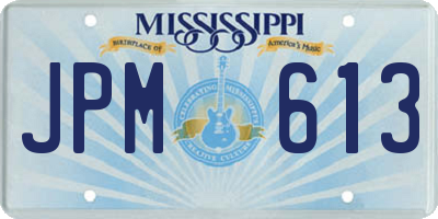 MS license plate JPM613