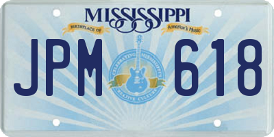 MS license plate JPM618