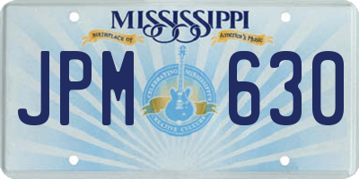 MS license plate JPM630