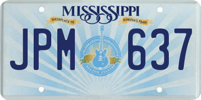 MS license plate JPM637