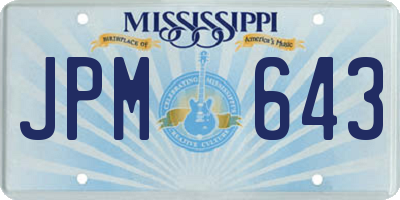 MS license plate JPM643