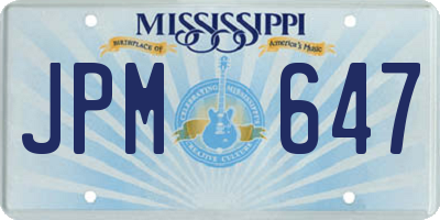 MS license plate JPM647