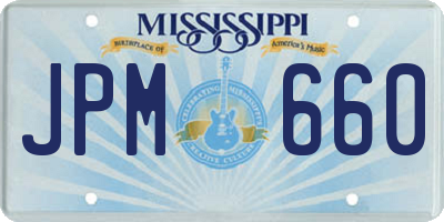 MS license plate JPM660