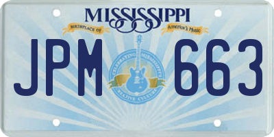 MS license plate JPM663