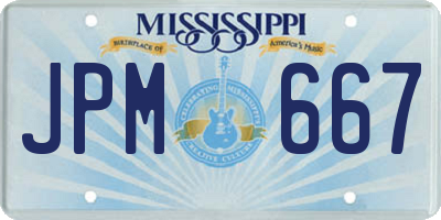 MS license plate JPM667