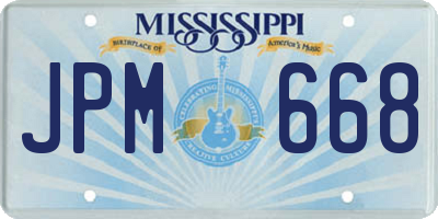 MS license plate JPM668