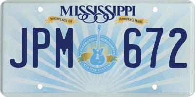MS license plate JPM672