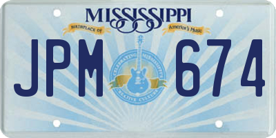 MS license plate JPM674