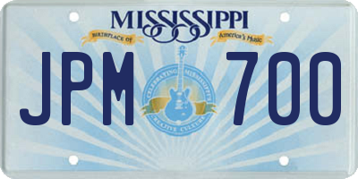 MS license plate JPM700