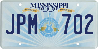 MS license plate JPM702