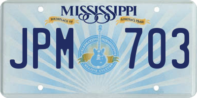 MS license plate JPM703