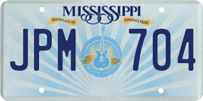 MS license plate JPM704