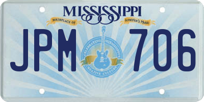 MS license plate JPM706