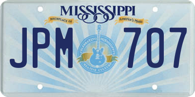 MS license plate JPM707