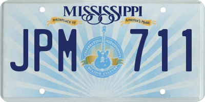 MS license plate JPM711