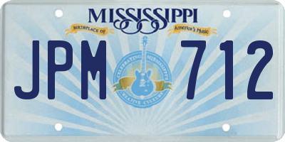 MS license plate JPM712