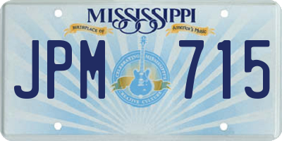 MS license plate JPM715