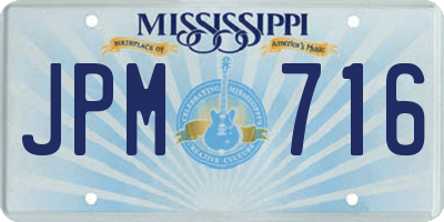 MS license plate JPM716