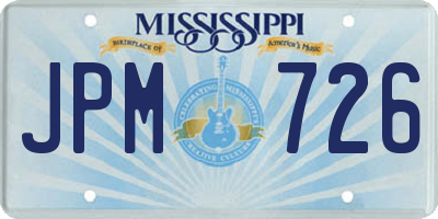 MS license plate JPM726