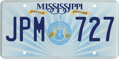 MS license plate JPM727
