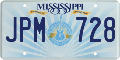 MS license plate JPM728