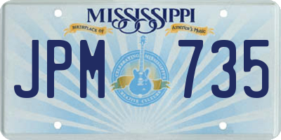 MS license plate JPM735