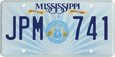 MS license plate JPM741
