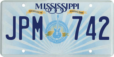 MS license plate JPM742