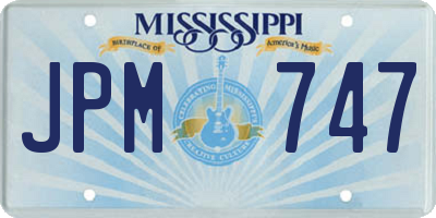 MS license plate JPM747