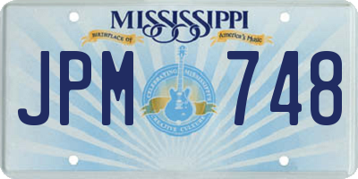 MS license plate JPM748