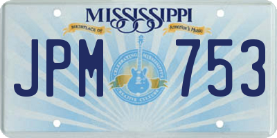 MS license plate JPM753