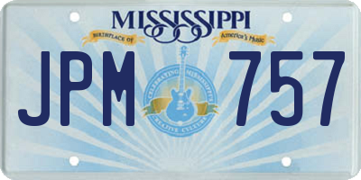 MS license plate JPM757