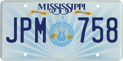 MS license plate JPM758