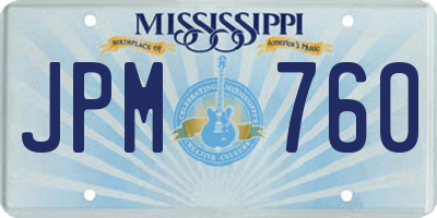MS license plate JPM760