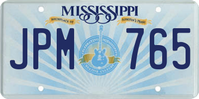 MS license plate JPM765