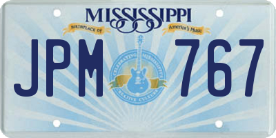 MS license plate JPM767