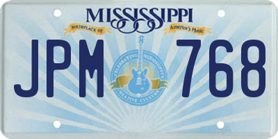 MS license plate JPM768