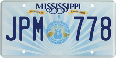 MS license plate JPM778