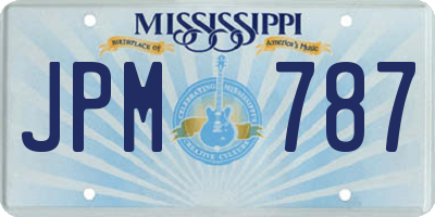 MS license plate JPM787