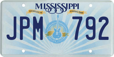 MS license plate JPM792