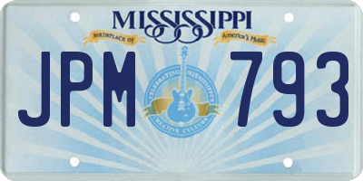 MS license plate JPM793
