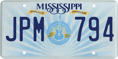 MS license plate JPM794