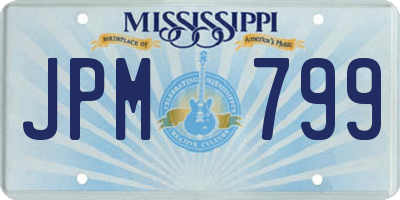 MS license plate JPM799