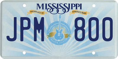 MS license plate JPM800